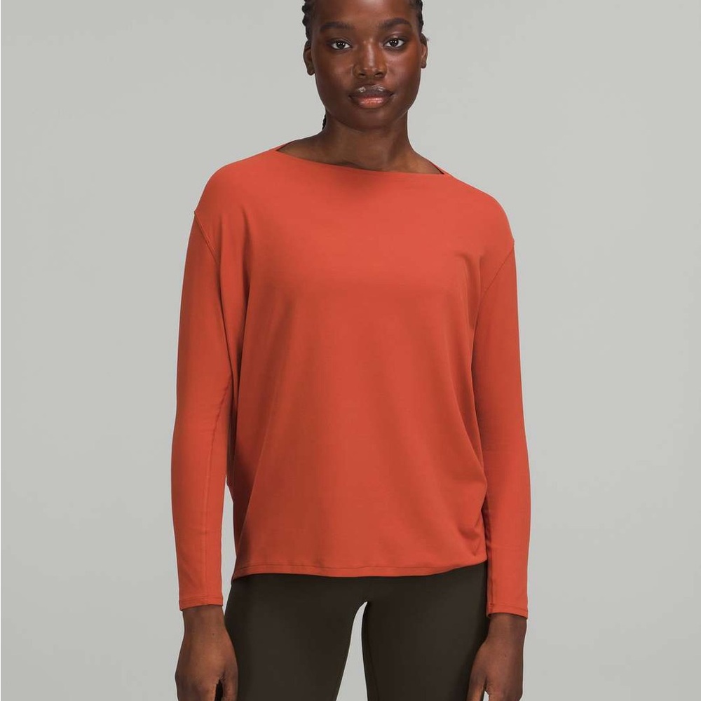 Women's Lululemon Back in Action Burnt Orange Long Sleeve Top